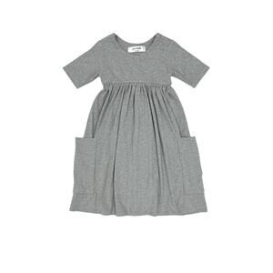 Remie Girl Girls Gray Ribbed Day Dress
